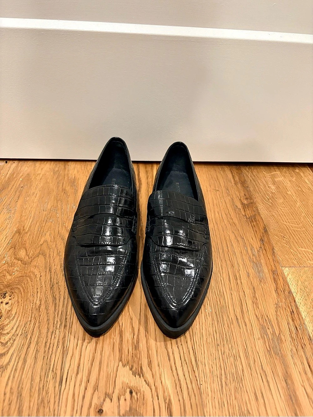 Rebecca Minkoff Croc Embossed Leather Loafers